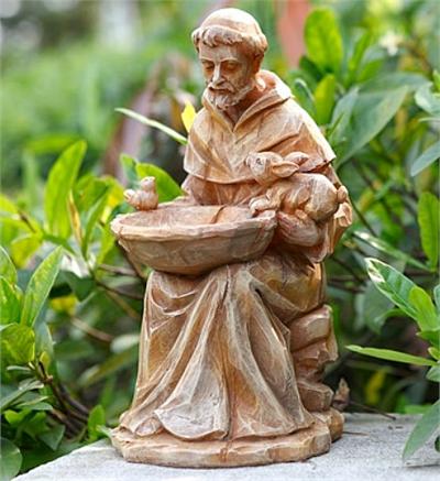 Saint Francis with Bowl Bird Feeder