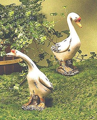 Little Geese Sculptures - Pair