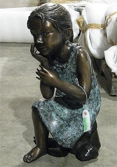 Shy Little Girl Statue