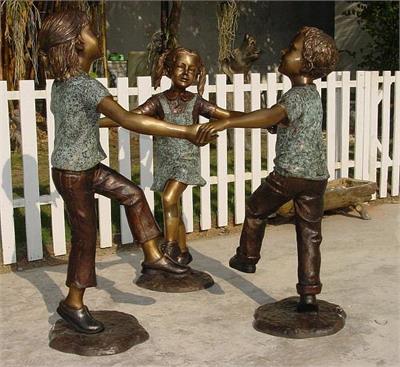 Friends Come in Threes Too! Bronze Sculpture