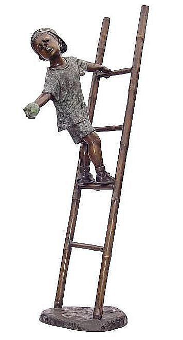 Boy with Ball on Ladder Sculpture