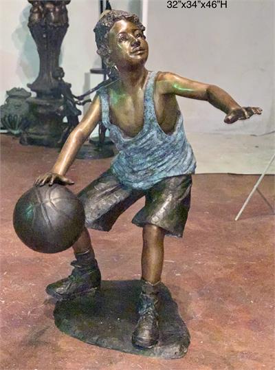 Bronze Basketball Boy Statue