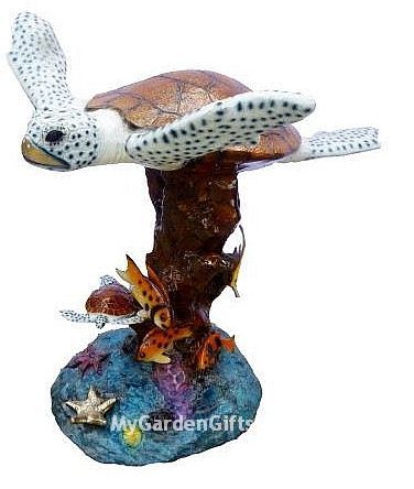 Colorful Sea Turtle Fountain Statue