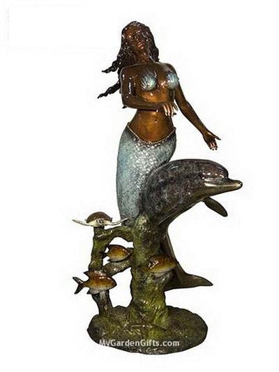 Life Size Mermaid and Dolphin with Creatures of the Sea