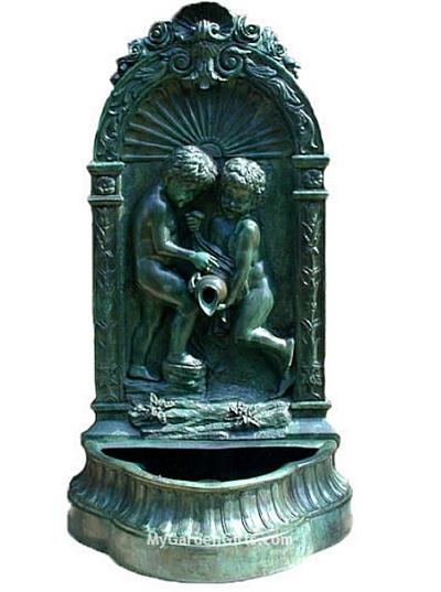 Two Cherubs Pouring Water Floor Fountain