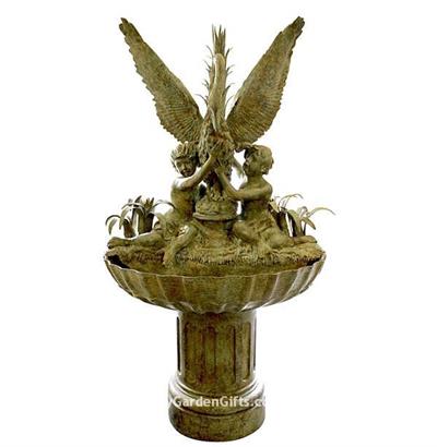 Two Cherubs with a Swan Fountain