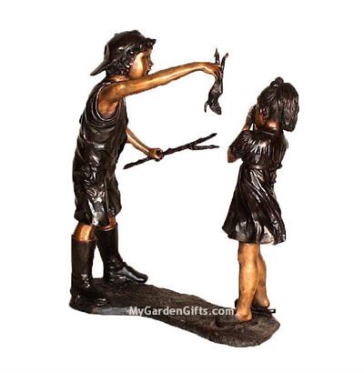 Brother Bullying Sister Sculpture