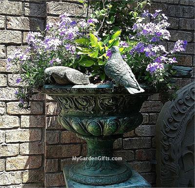 Doves of Peace Bronze Planter