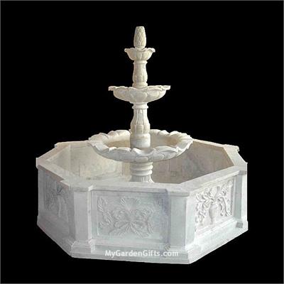 Three Tier Marble Fountain with Surround