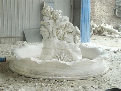 Three Cherub Musicians Fountain with Surround