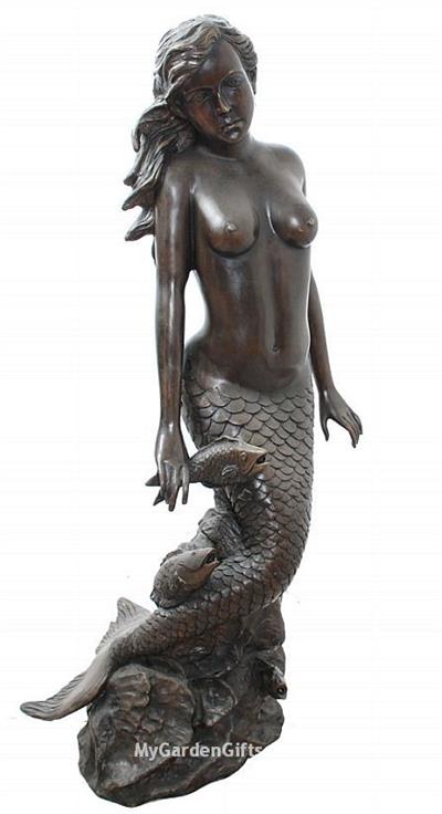 Mermaid and Fishes Fountain Statue