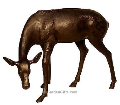 Grazing Female Deer Sculpture