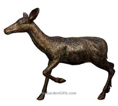 Bronze Walking Female Deer Sculpture