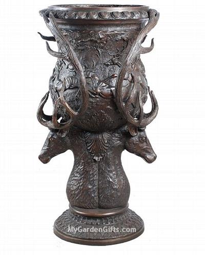 2-Headed Deer Garden Urn