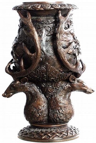 2-Headed Deer Garden Urn