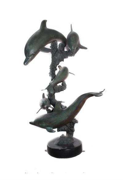 5 Dolphin Bronze Fountain Statue