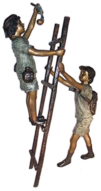 Boys Playing on a Ladder Bronze Sculpture