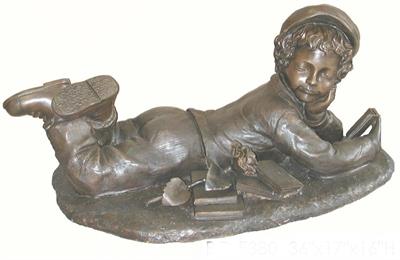 Tommy Boy and His Books Bronze Sculpture