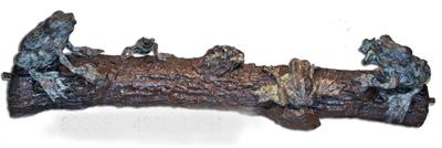 Garden Frogs on a Log Bronze Fountain Statue