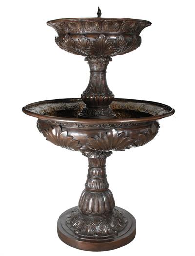 Large Italia Garden Fountain with Acanthus Designs - Bronze Fountain