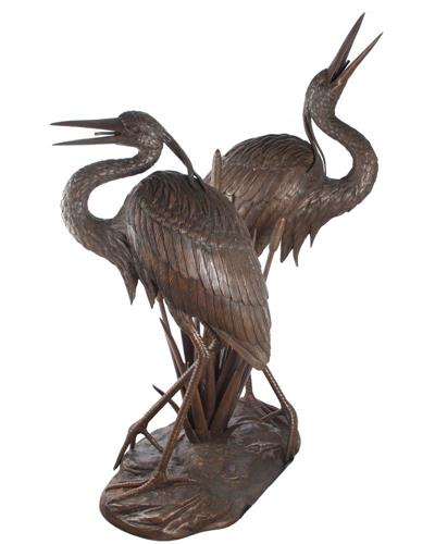 Large Bronze Heron Fountain Statue