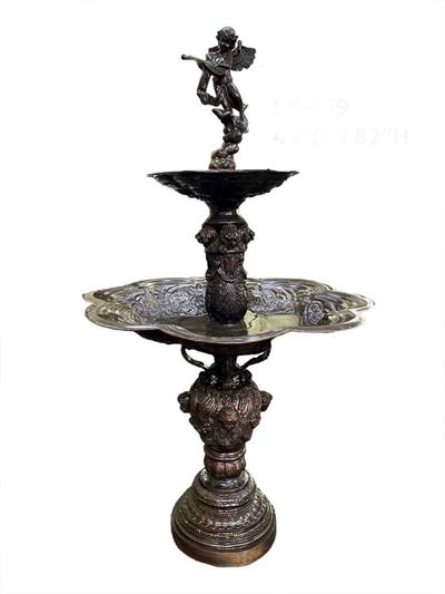 Gardenia Cherub 2-Tier Garden Fountain in Bronze