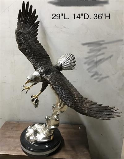 Eagle Captures Prey Bronze Statue