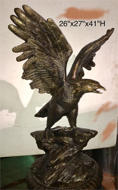 American Bald Eagle on Boulder Bronze Sculpture