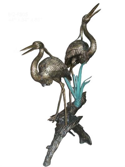 Life Size Double Herons Bronze Fountain Sculpture