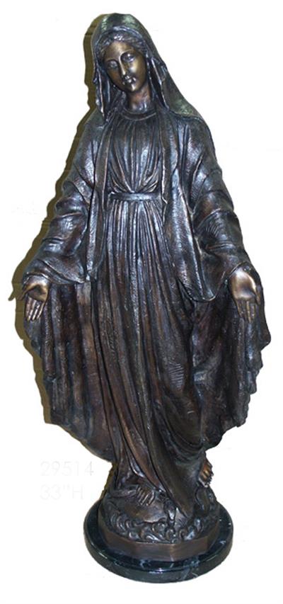 Virgin Mary with Outstretched Arms Bronze Statue