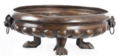 Bronze Lion Head Bowl Planter with Clawed Feet