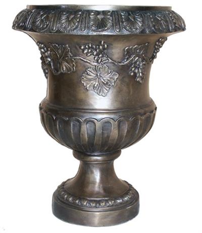 Bronze Architectural Garden Urn with Fruit Designs