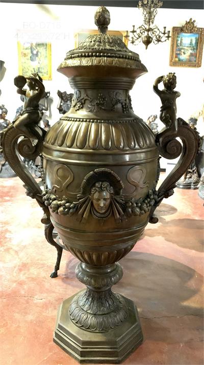 Renaissance Bronze Urn with Lid