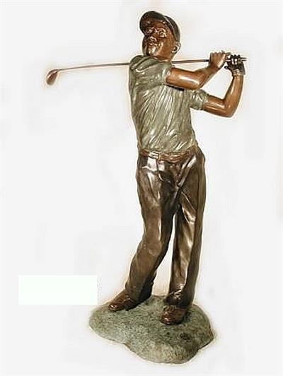 Bronze Life Size Male Golfer