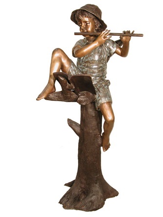 Bronze Statue of Boy with Flute