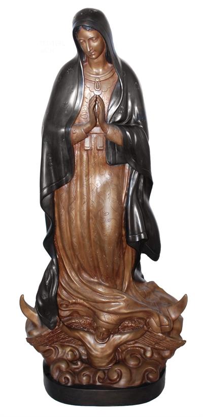 65"H Our Lady of Guadalupe Statue - Bronze