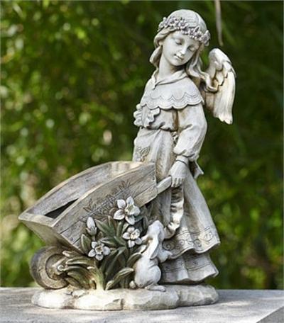 Angel Girl with Cart Planter