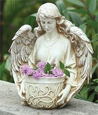 Angel Holding Little Garden Pot