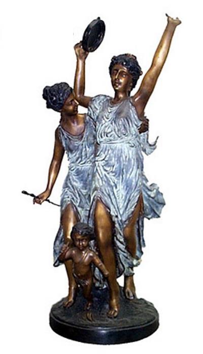 Bronze Greek Women Dancing Sculpture