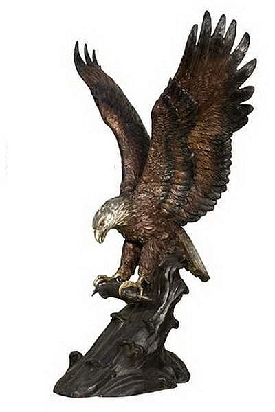 Landing Eagle Sculpture - Bronze