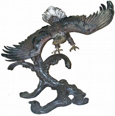 Eagle Sweeping Down Bronze Sculpture