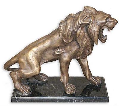 Tabletop Roaring Lion Statue