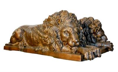 Sleeping Lion Sculptures