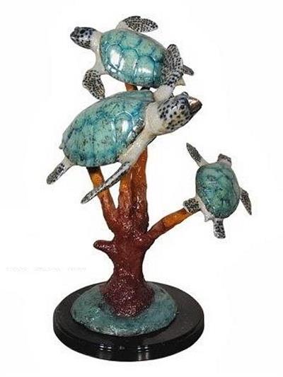 3 Turtle Sculpture