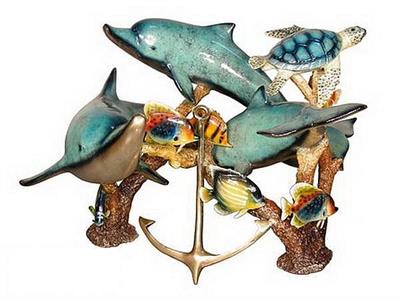 Coastal Dolphin Table Base Sculpture