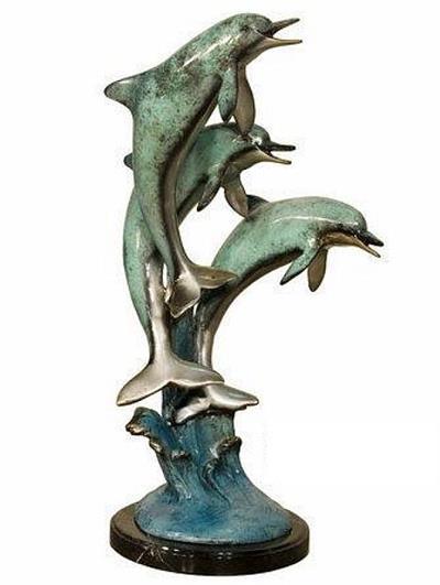 Dolphins at Play Bronze Sculpture