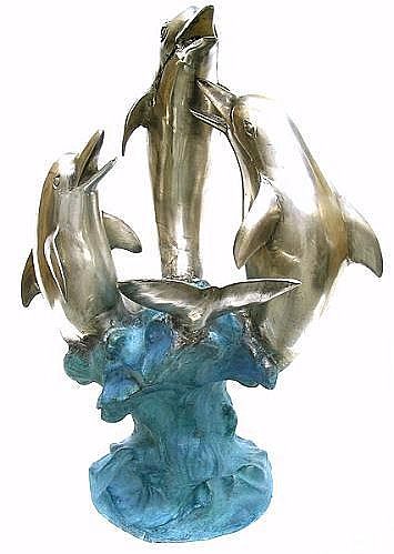 Tabletop 3 Dolphin Sculpture