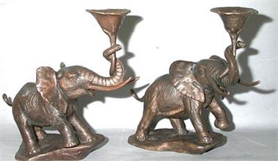 Pair of Elephant Candlesticks