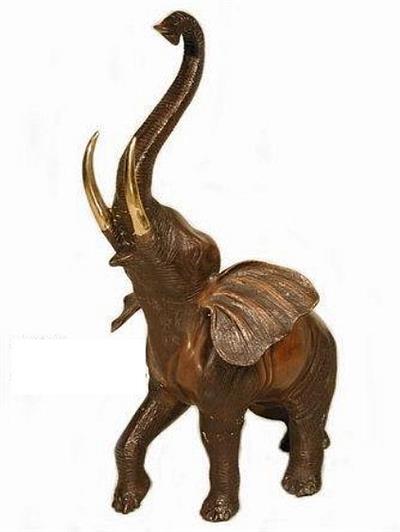 Large Bronze Elephant Saluting