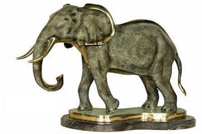 Royal Elephant Statue with Gold Trim